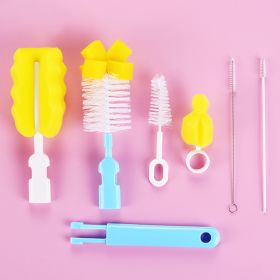 Kid Keeper Baby Bottle Brush Cleaner Set Nylon Sponge Cleaning Brush Blue (Option: blue)