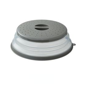 Microwave Cover For Food; 1pc Microwave Splatter Cover; Heating Folding Cover; Silicone Fresh-keeping Cover; Oil-proof Splash-proof Cover With Ho (Color: gray)